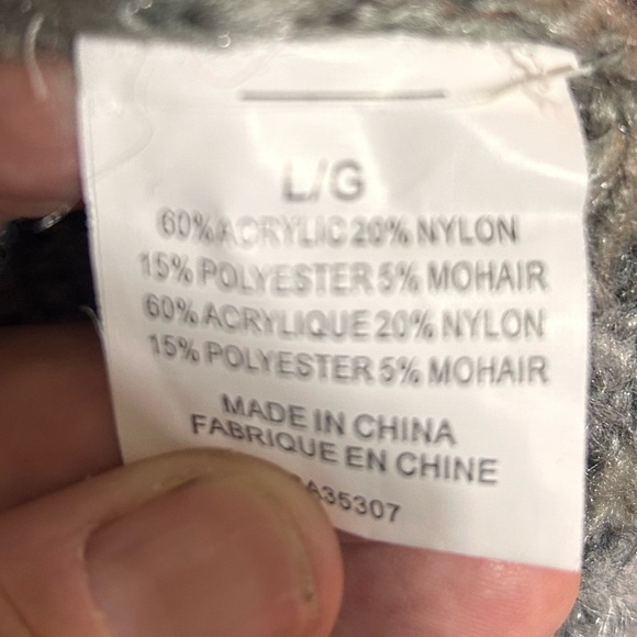 Moffi International -lg-Elegant Gray Women's Cardigan 5% Mohair- very long - Picture 6 of 9